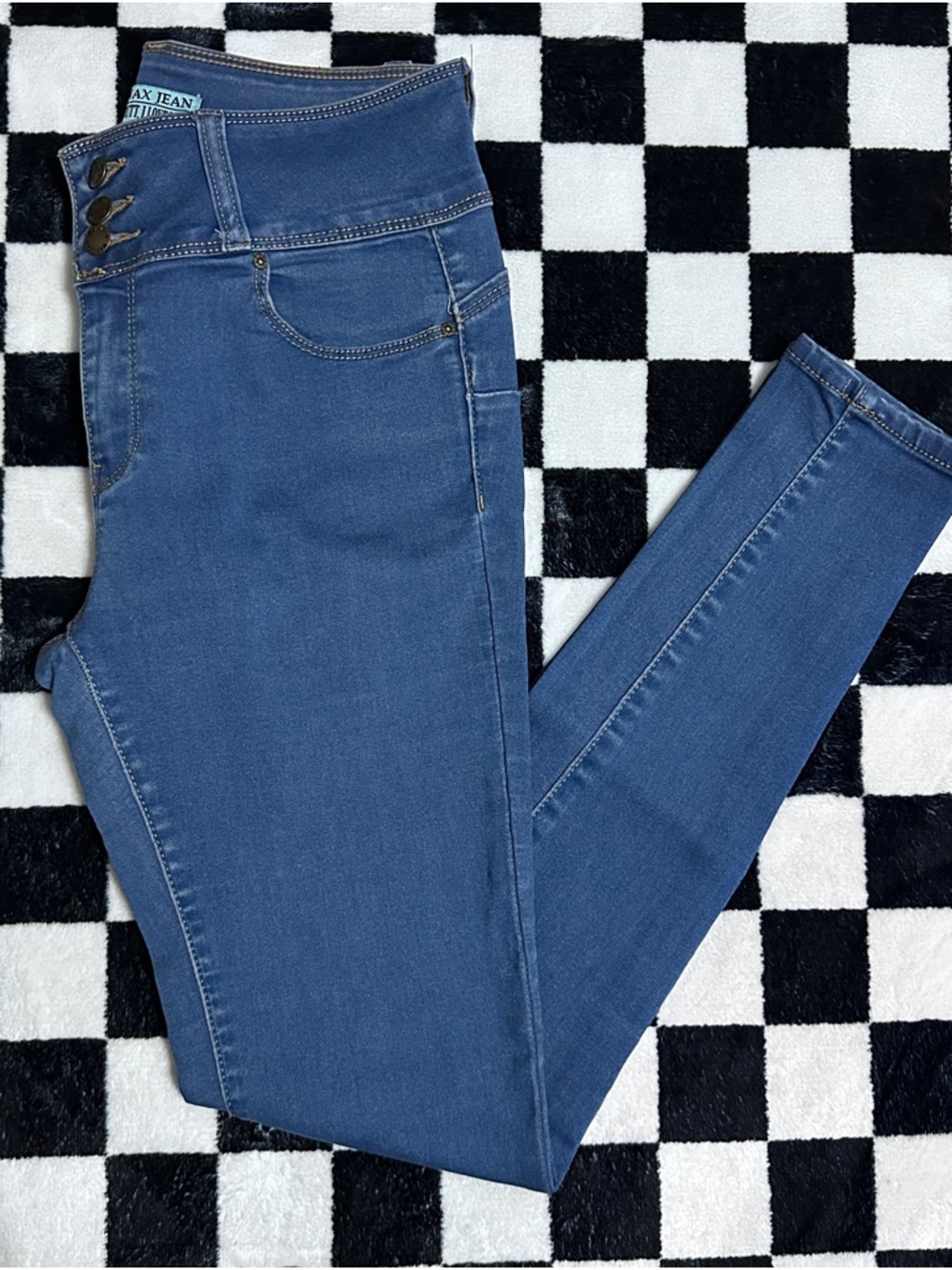 Wax Jean Skinny High-Waist Blue Jeggings